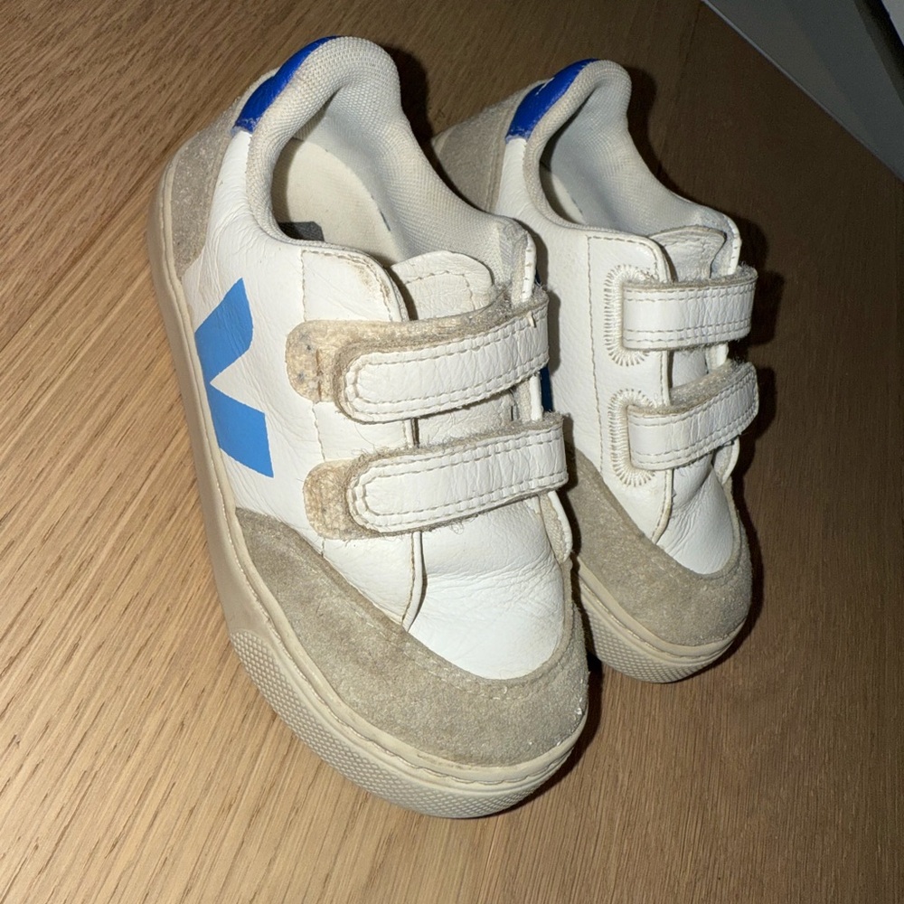Veja Kids White and Blue Sneakers